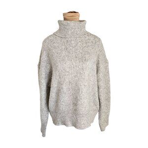 For The Republic Light Grey Turtle Neck Alpaca Blend Sweater Sz M